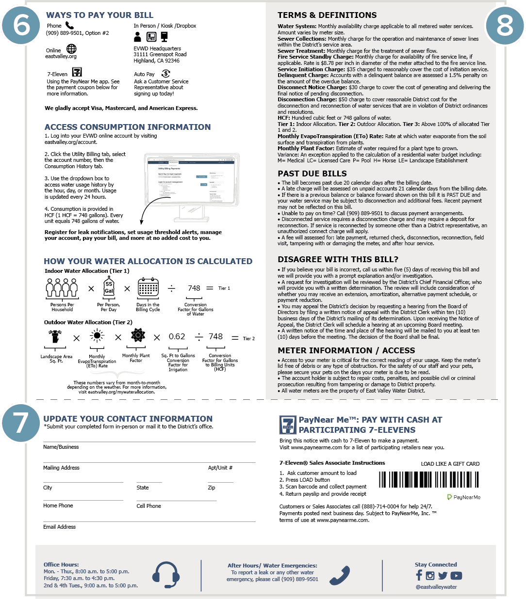 Image of the back of a utility bill